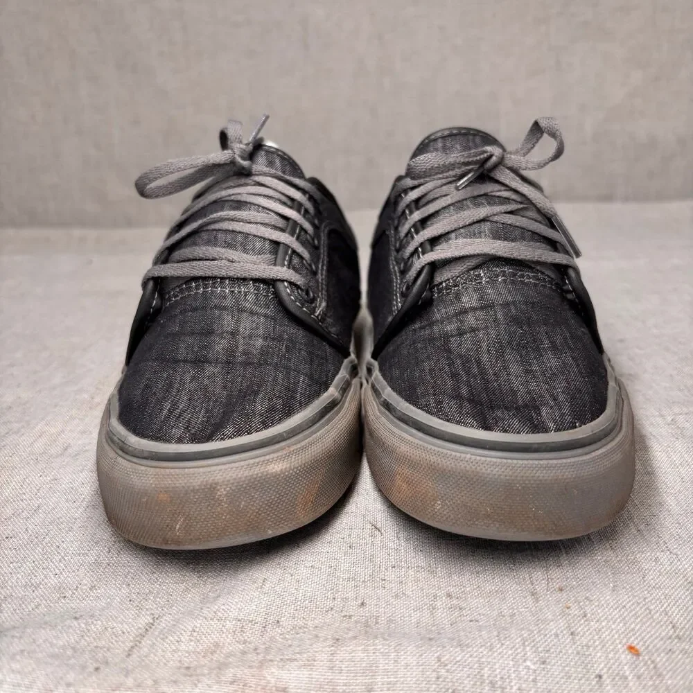 Vans Chukka Low Shoes Grey Black Chambray Lace Up Low Top Skater Men's Size‎ 9